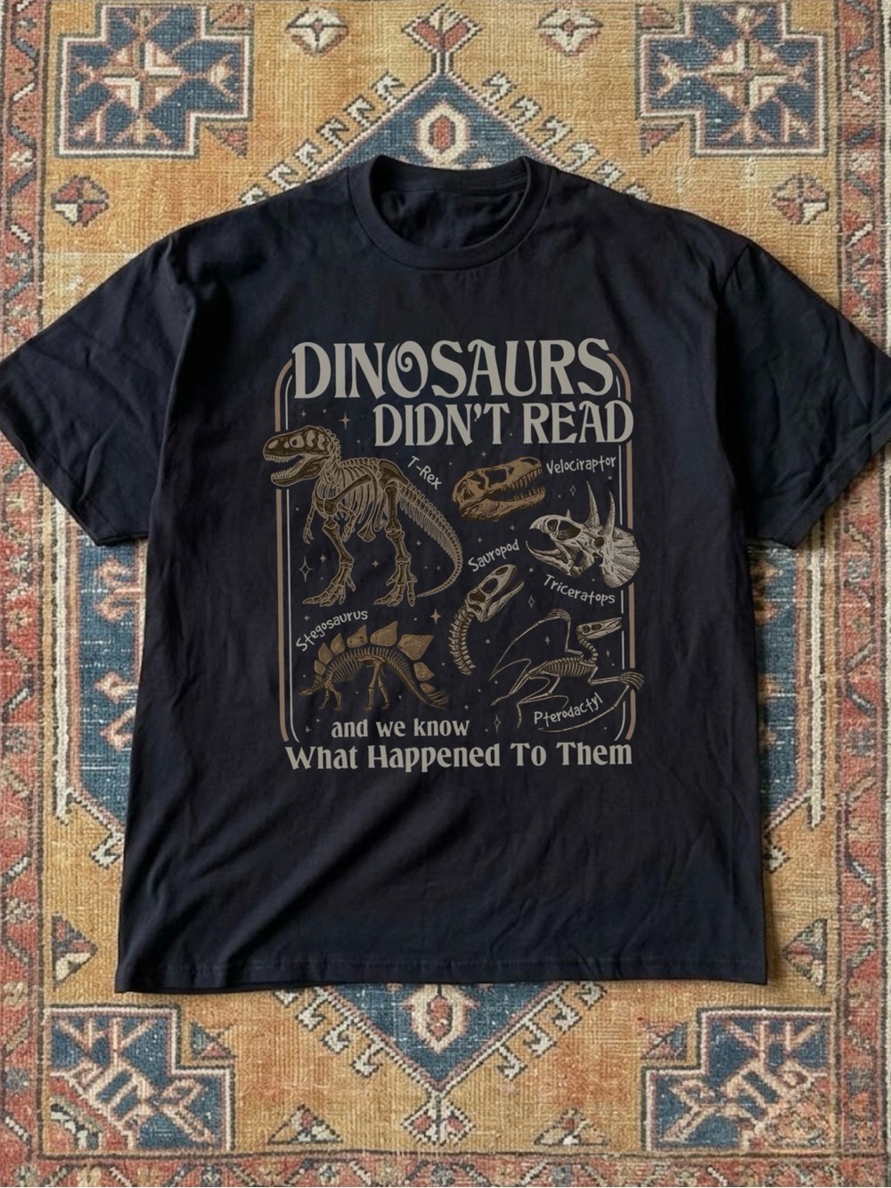 Dinosaurs Didn't Read Retro Bookish T-shirt